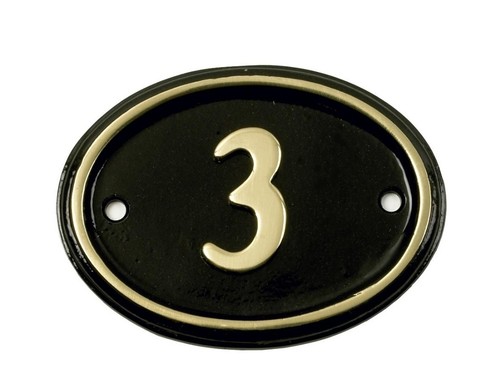 Cast bronze oval - bronze, number