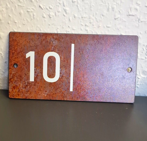Metal number sign plaque - sign,