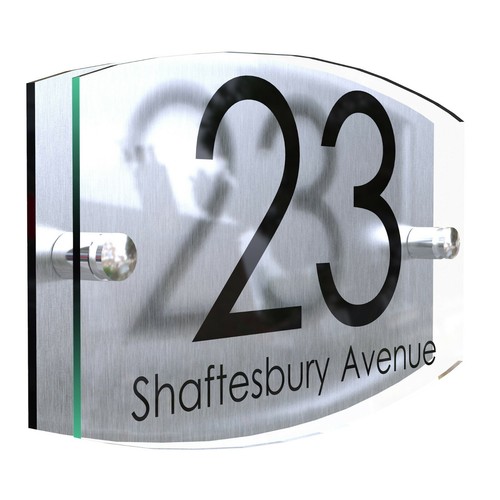 Contemporary house sign plaque - contemporary,