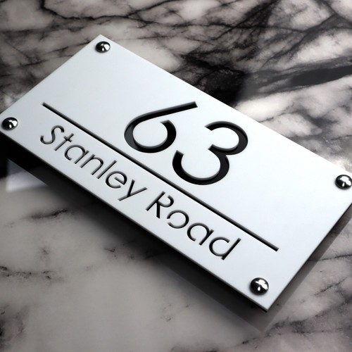 Door sign house numbers - numbers, laser
