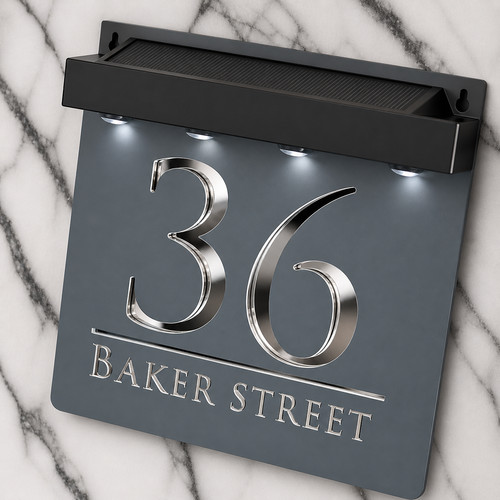 Laser house number plaques - number,