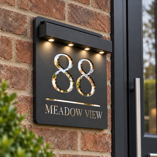 Laser house number plaques - house,