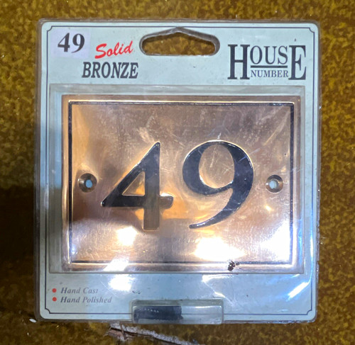 House number solid bronze - house,
