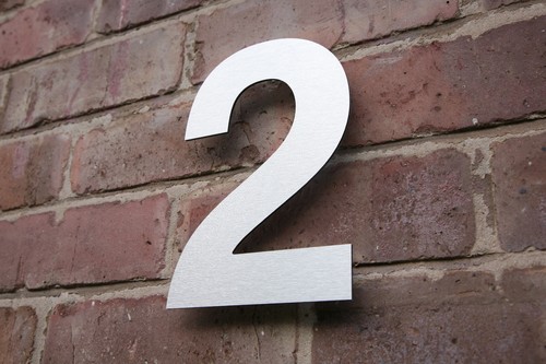 Modern house number brushed - house,