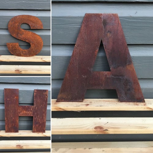 Inch rusty metal letters - 10,