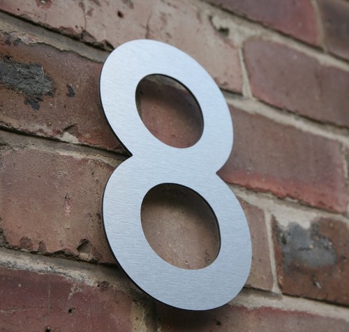 Modern house number brushed - number,