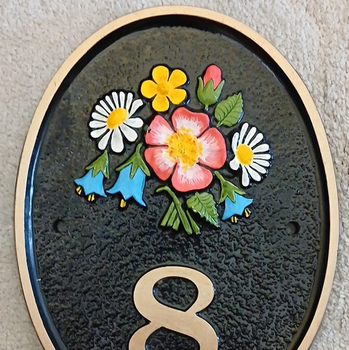 Number oval house sign - 8,