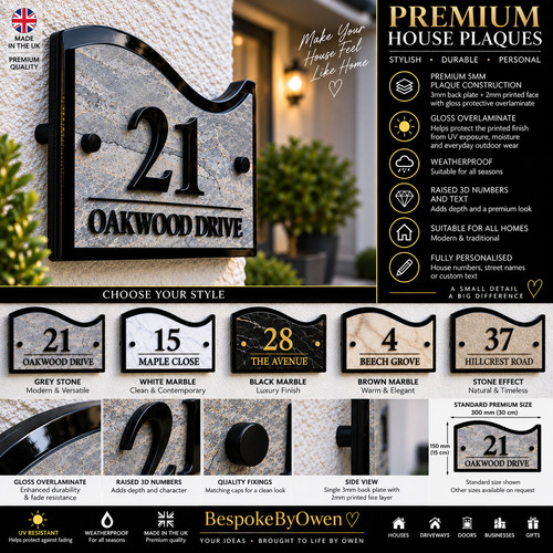 Personalised house sign 30cm - personalised,