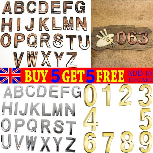 Self adhesive metal - 3d, letters