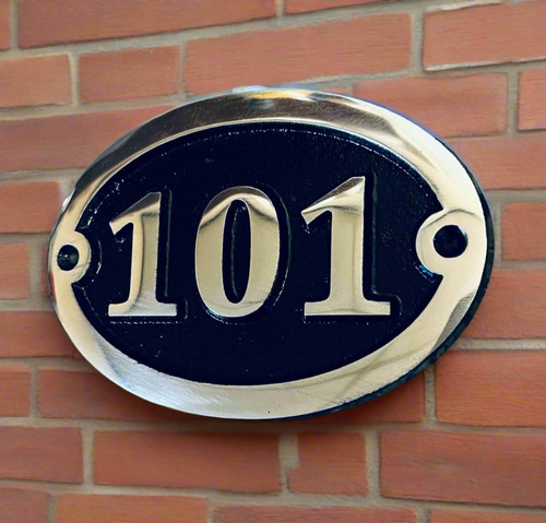 Oval house number sign - house,
