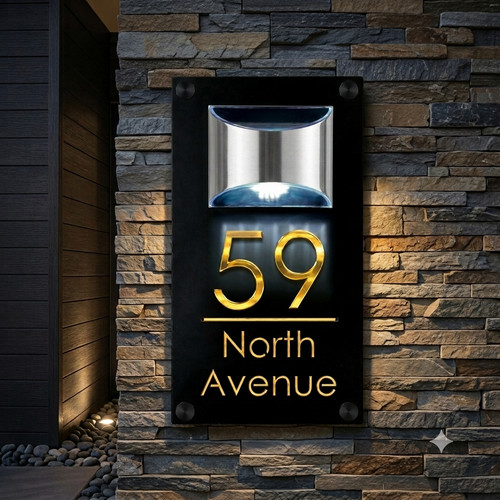 Laser cut house number - laser,