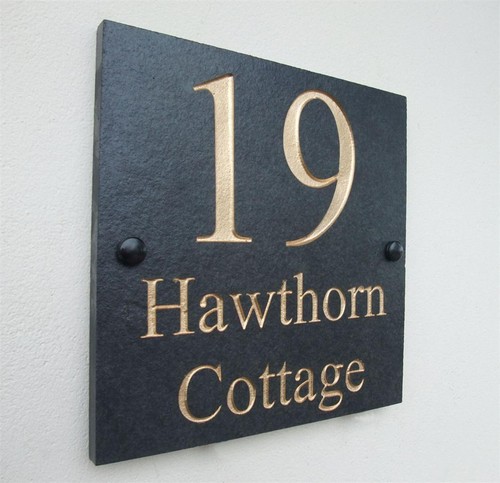 Engraved natural slate - engraved,
