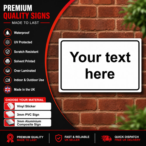 Custom printed sign aluminium - sign,