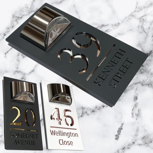 House number plaques - plaques, laser