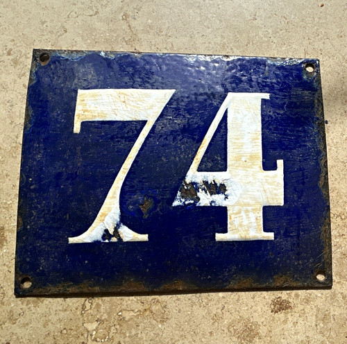 Vintage metal house number - , 74